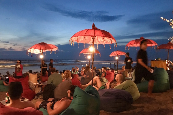 Bali beach at night